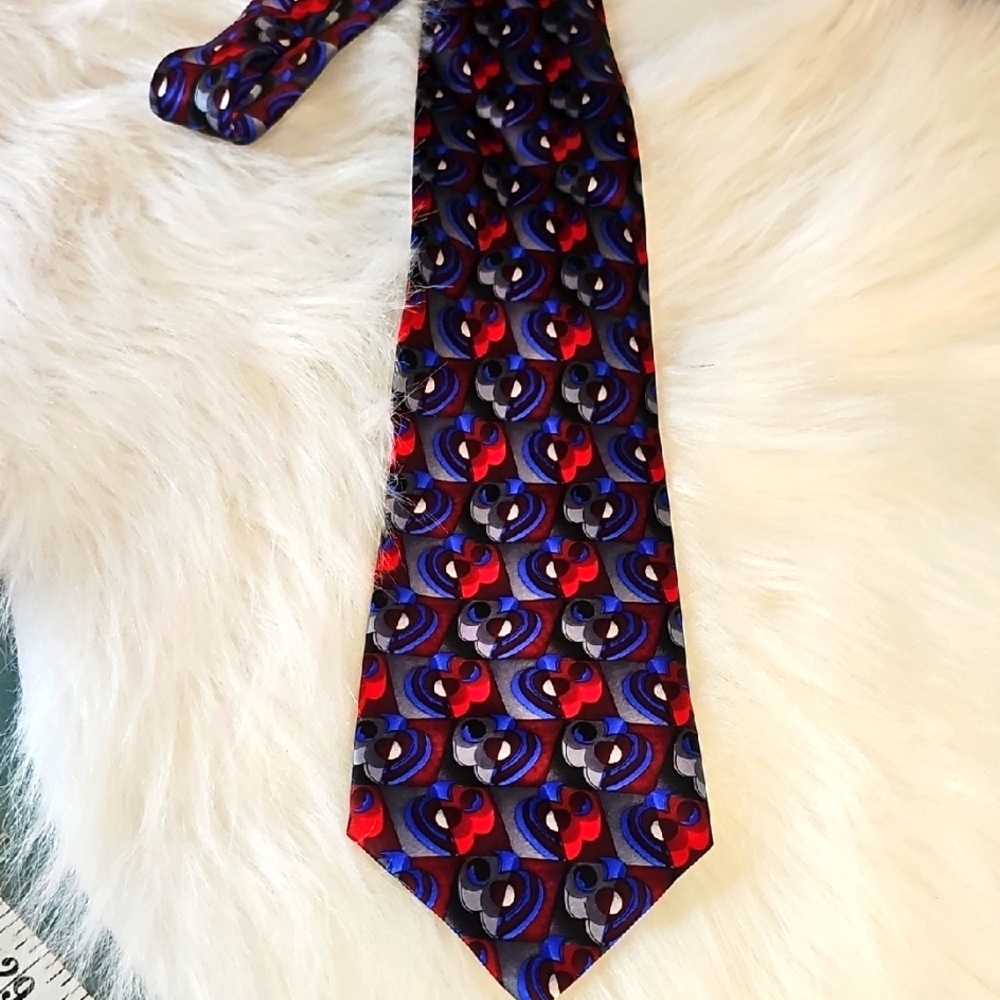 The BEATLES, silk Tie. Blue, Red, Gray. Eight Days A‎ Week. Excelent